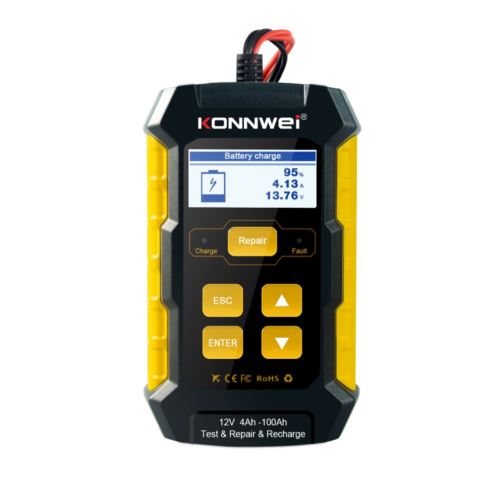 KONNWEI KW510 12V 5A Full Automatic Car Battery Tester Charger Repairing Tool 3 In 1 Wet Dry Lead Acid Car Battery Repair Tool Agm Gel - US Plug - Image 2