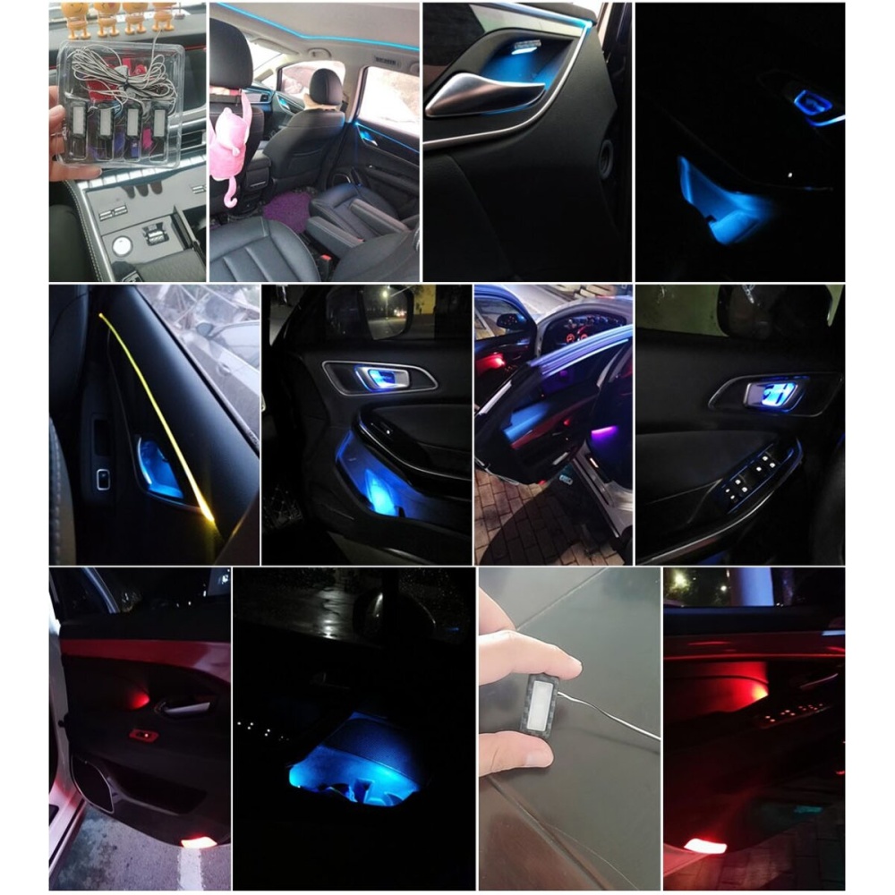 LED Car Atmosphere Lamp Kit Sound Control Interior Ambient Light Decoration - Blue 1 - Image 2