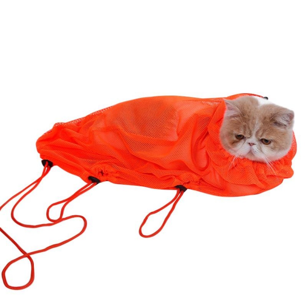 Pet Cat Multi-function Grooming Bags Nail Cutting Bath Protect Bags Pick Ear Blowing Hair Beauty Bag - Orange - Image 2