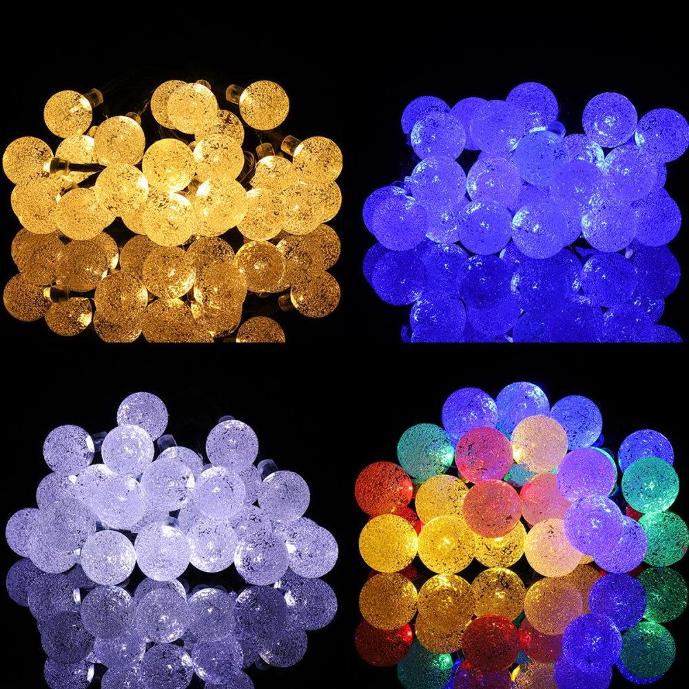 30 LED Solar Power  Fairy String Light Party Outdoor Patio Decor Lamp - Blue - Image 2