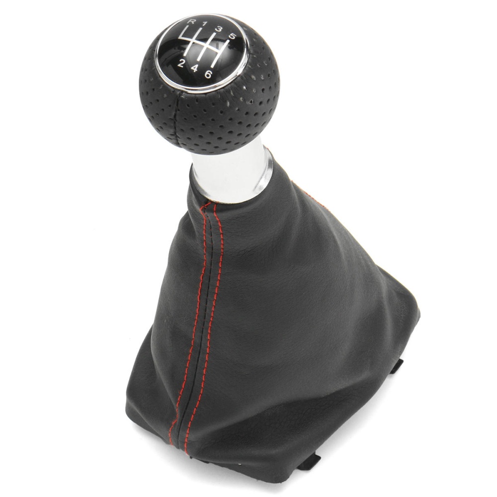 6 Speed Shifter Gear Shift Knob Gaitor Boot Red Line For Audi A3 S3 2001-2003 - Image 2