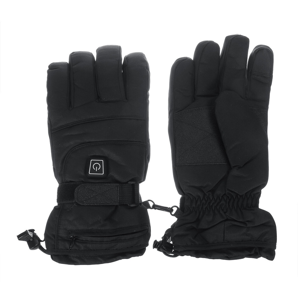 Touch Screen Electric Heating Gloves With Battery Box Warm Gloves Black Windproof Bicycle Riding Warmer - Image 2