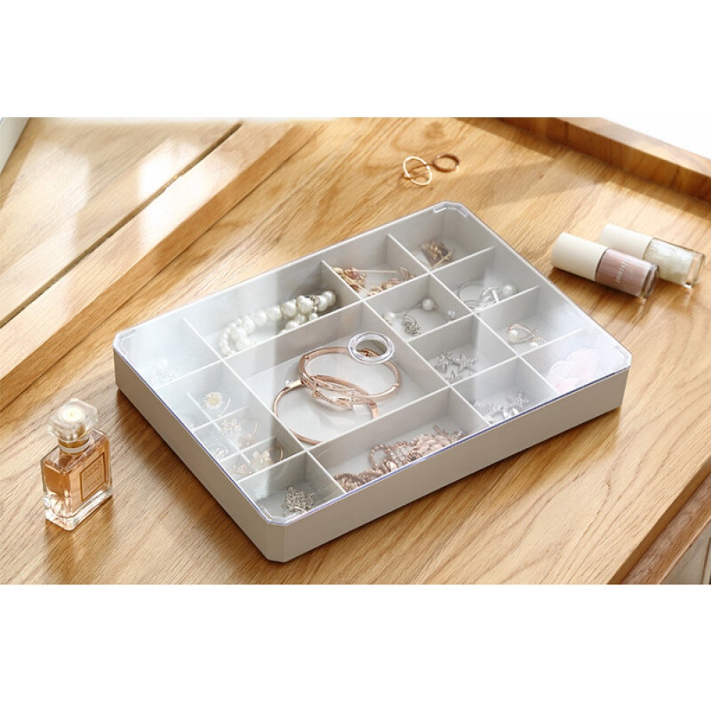 Fashion Multi-cell Jewelry Box Smart Ring Storage Box Plastic Earrings Ring Box - Pink