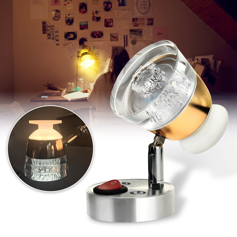 12V 3W Frosted Glass LED Spot Reading Light RV Boat Wall Mount Bedside Lamp - Warm White - Image 2