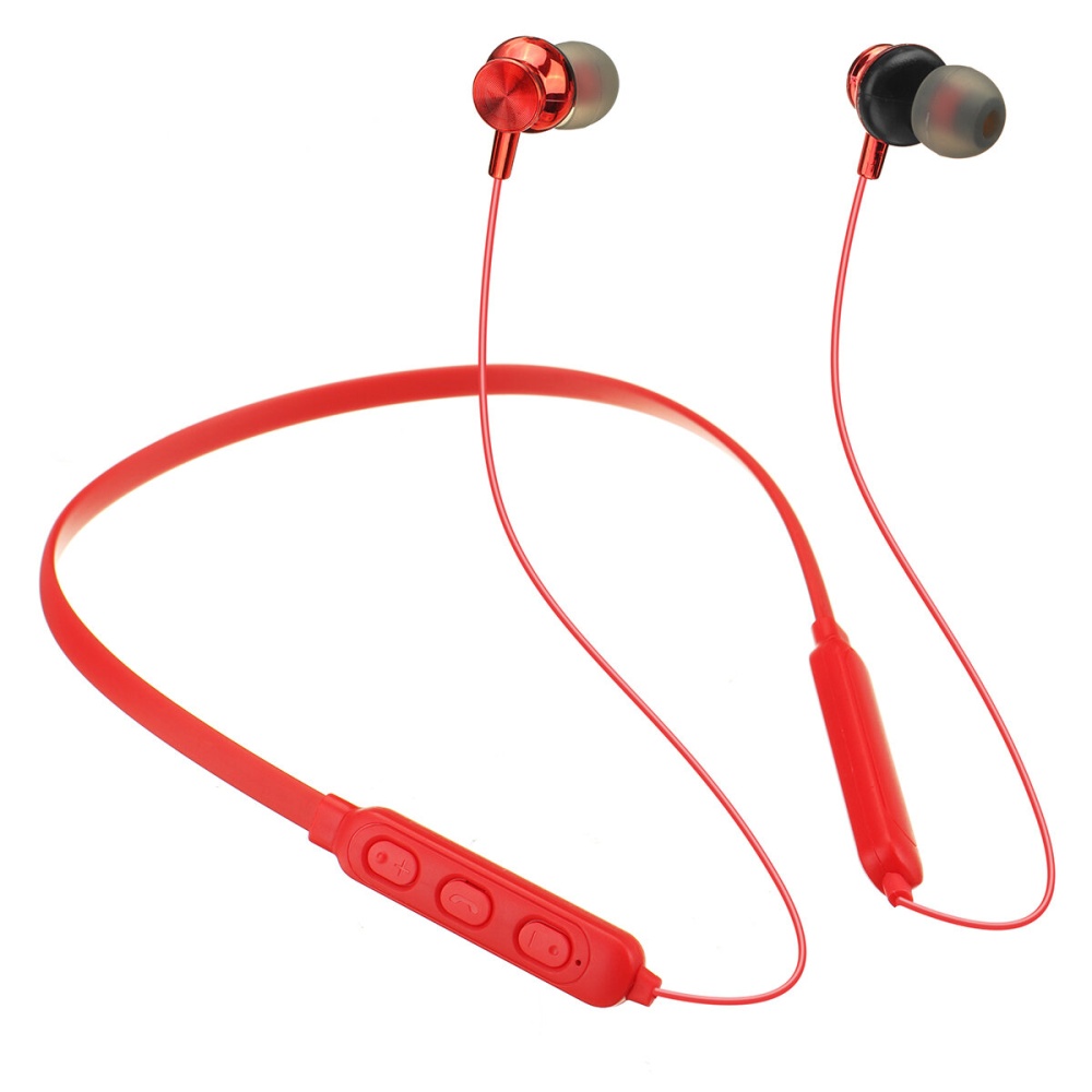 Wireless Earbuds bluetooth 5.0 Headphone 6D Stereo Deep Bass Sports Neckband Headset Headphones with Mic for iPhone Huawei - Red - Image 2