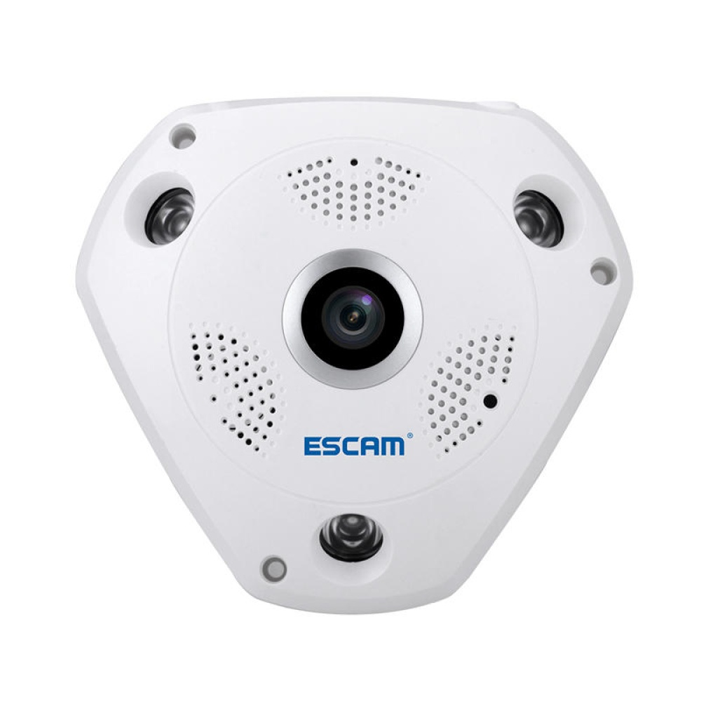 ESCAM Fisheye Camera Support VR QP180 Shark 960P IP WiFi Camera 1.3MP 360 Degree Panoramic Infrared Night Vision Camera - AU