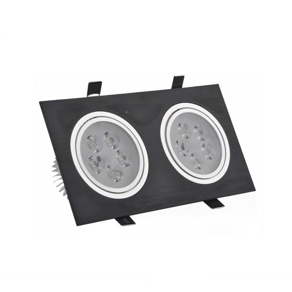 6W/10W/14W/18W/24W/30W/36W Double-heads Black LED Ceiling Recessed Light Down Light 85-260V - Warm Light 10W - Image 2