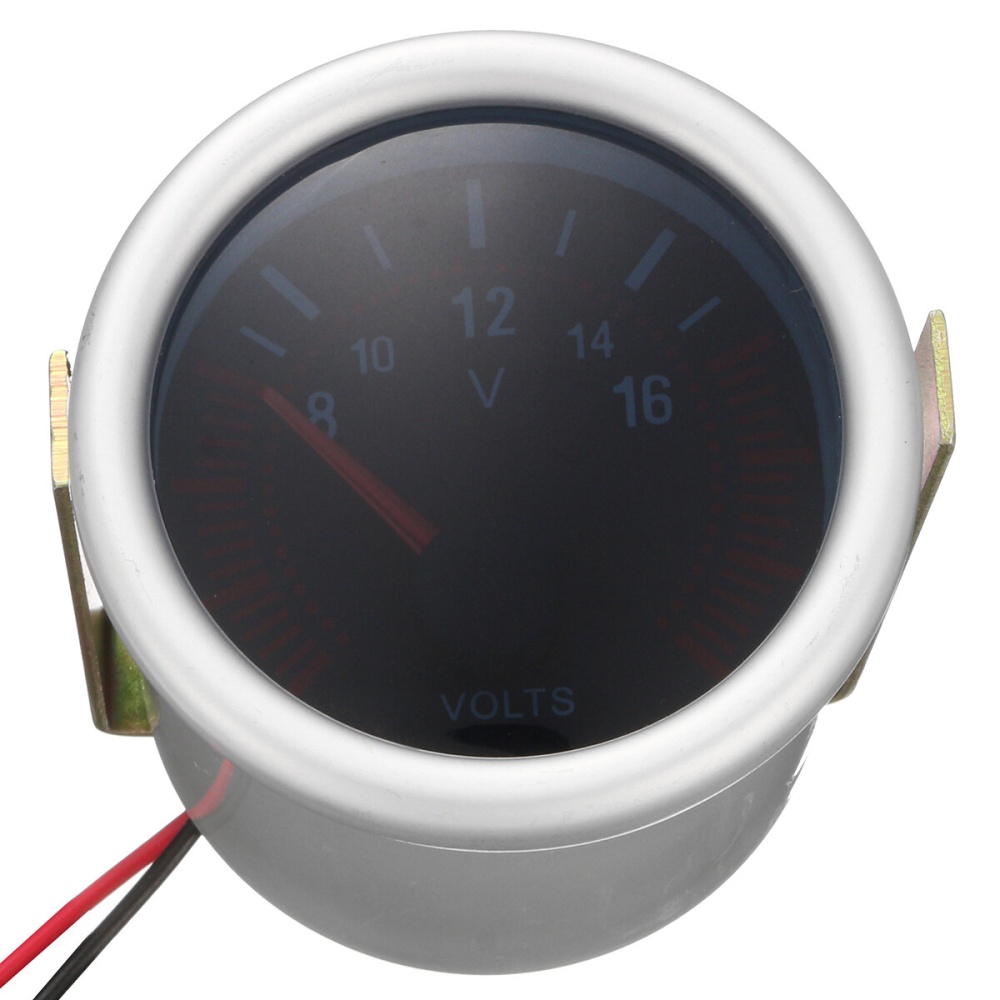 2Inch 52MM 12V White & Red LED Car Boat 8-16 Voltmeter Volt Voltage Gauge Meter - Image 2