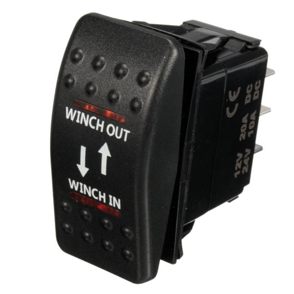 12V 7-Pin 20A Winch In/Out ON-OFF-ON ARB Rocker Switch Car Boat 4 Colors LED - Green - Image 2