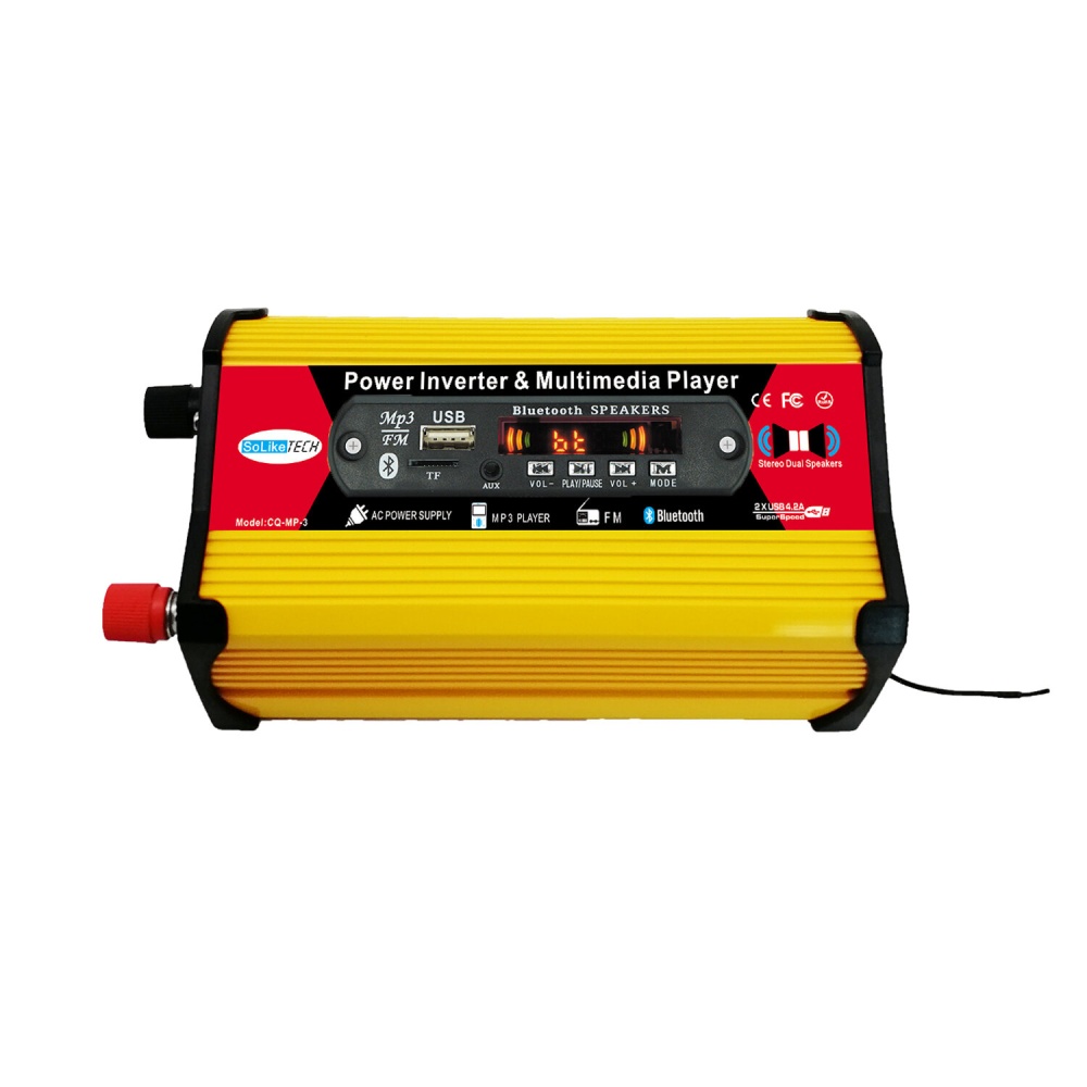 1200W Peak Car Power Inverter with MP3 Multimedia Player DC 12V to AC 110V 220V Dual USB Fast Charge AC Outlet Converter FM bluetooth LED Screen - 12 - Image 2