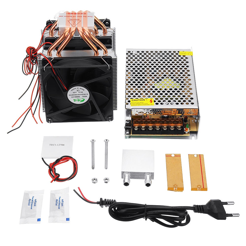 Four Copper Tube Semiconductor Refrigeration F1sh Tank Cooling Refrigerator Electronic DIY Cooling System Pet Cooler With Power Supply