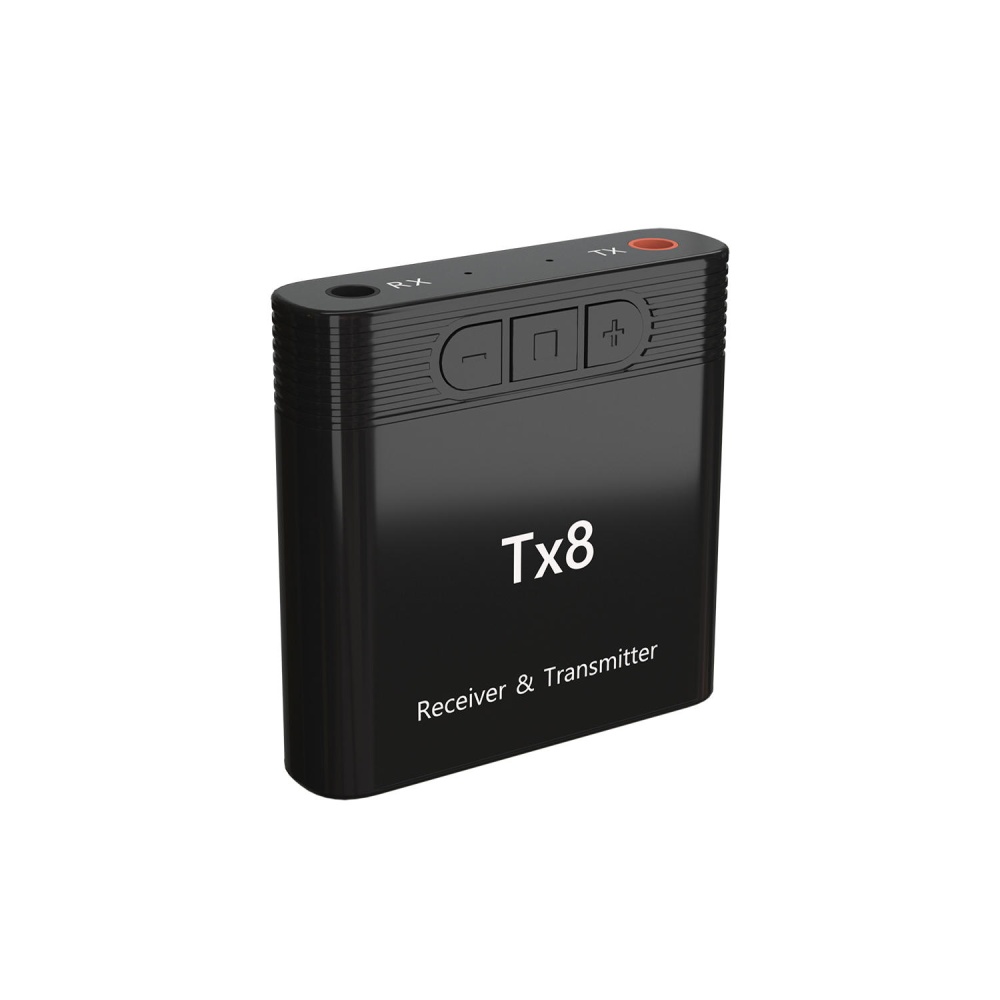 TX8 bluetooth 5.0 Wireless Audio Transmitter Receiver 2-in-1 Car Audio Adapter AUX 3.5mm - Black - Image 2