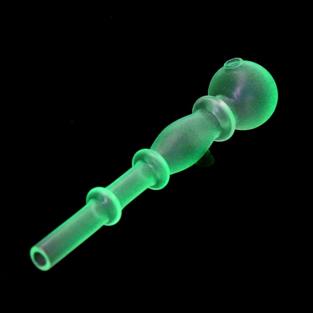 5inch Mini Size Noctilucent Water Glass Pipe Glassware Luminous Green Herb Tube Holder - Image 2