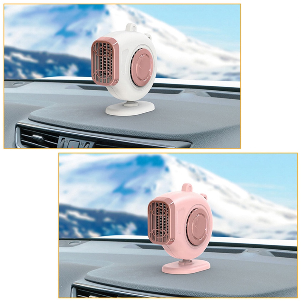 12V/24V 300W 360° Portable Car Truck Air Heater Cooling Fan Windscreen Defogging - Pink 12V - Image 2