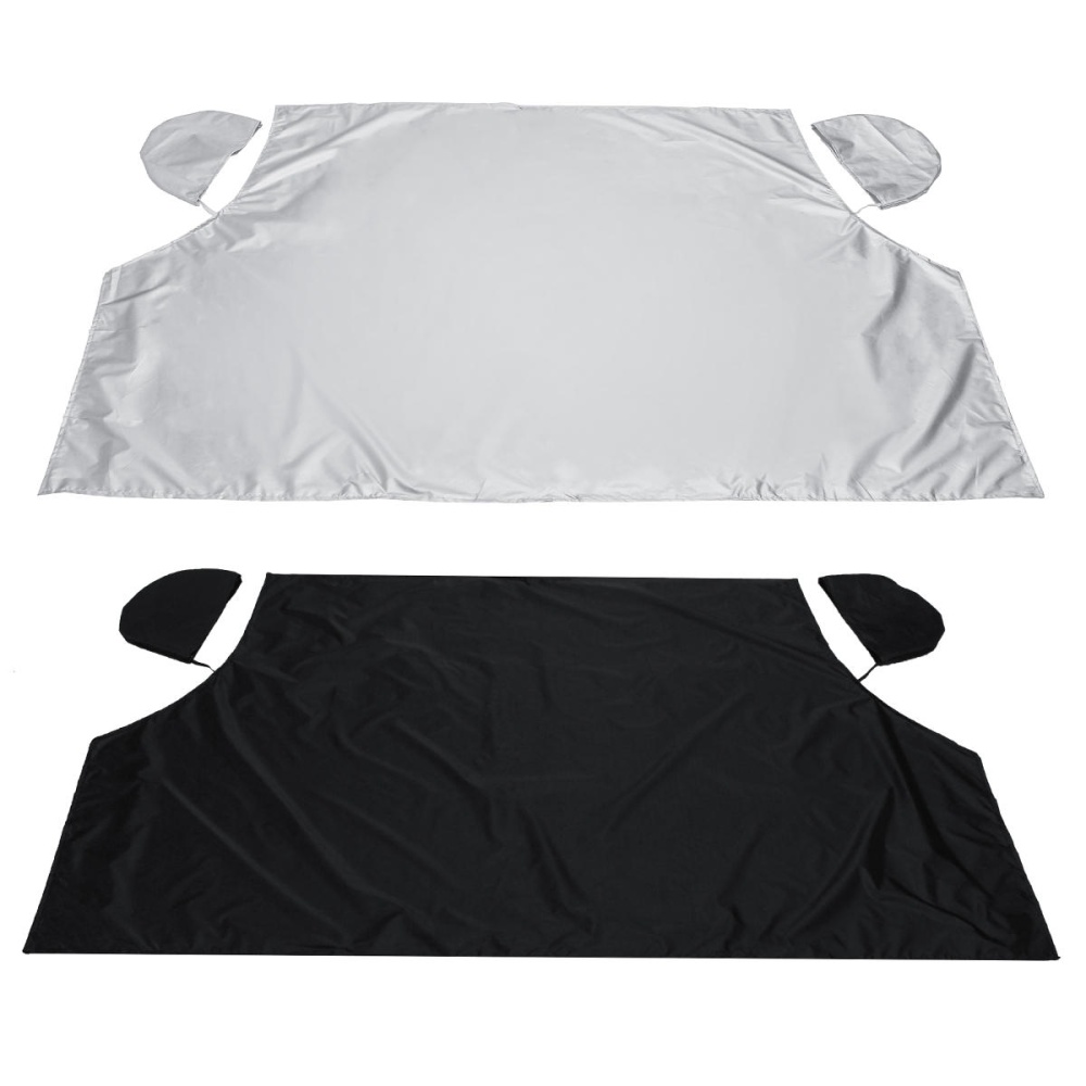 Magnetic Half Windscreen Car Cover Sun Snow Ice Frost Wind Winter Protector - Black