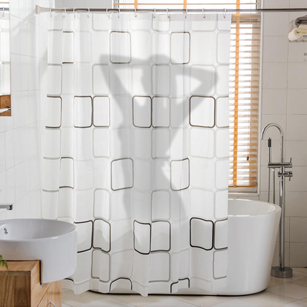 Polyester Fabric With Digital Printing Waterproof Bathroom Shower Curtain With 13 Pcs Hooks - 180x180cm - Image 2