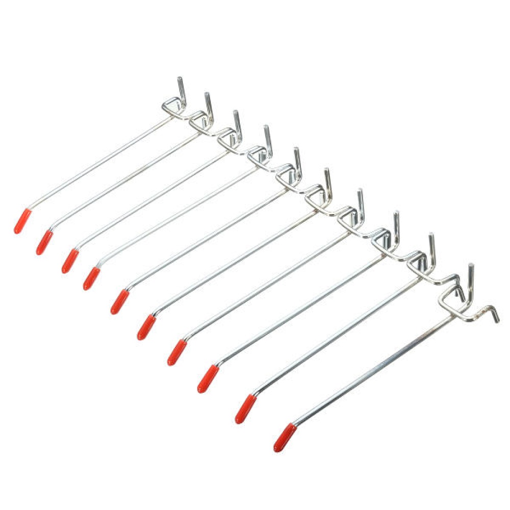 10Pcs Stainless Steel Wall Display Hooks for Coat Shop Slatwall Panel 10 × 150MM - Image 2