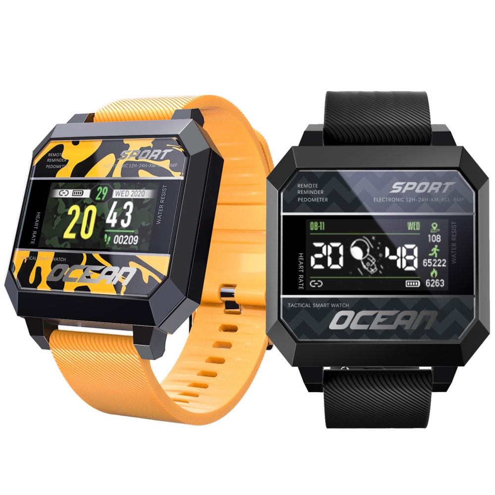 LOKMAT OCEAN 2 0.96 inch Touch Screen Heart Rate Monitor Blood Pressure SpO2 Measurement Anti-Fatigue Multi-Sport Modes Smart Watch - Black