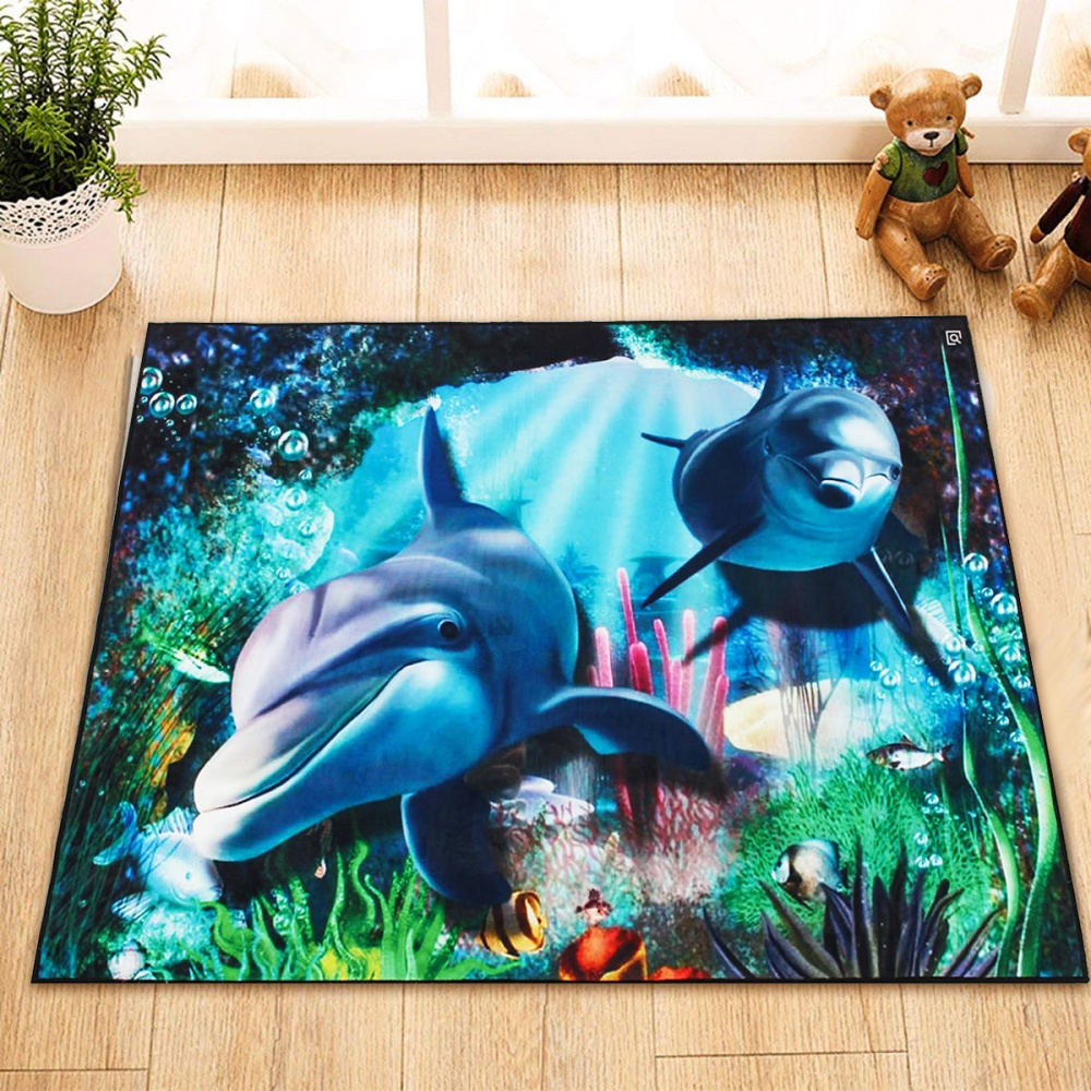 Dolphin Sea World Area Floor Rug Carpet for Bedroom Living Room Home Decoration - 120x160cm - Image 2