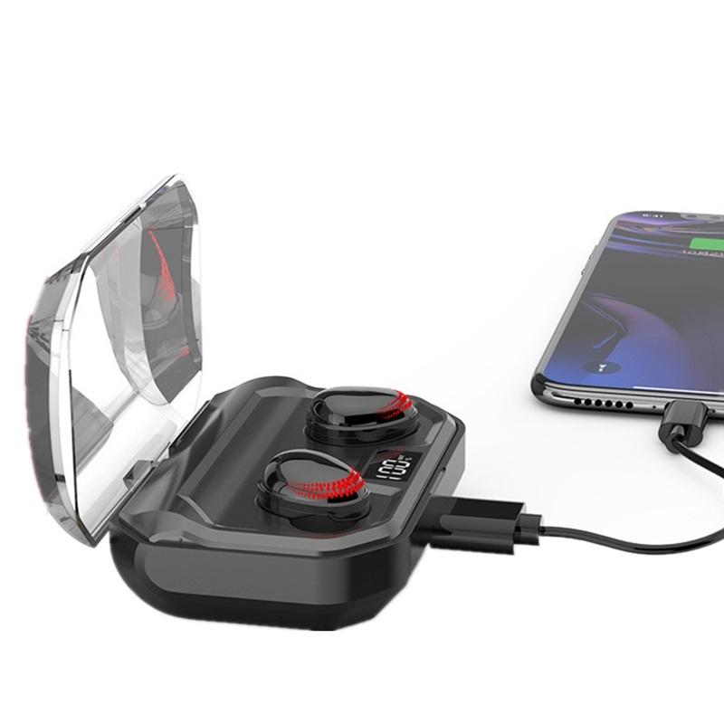 Bakeey TWS Wireless Earbuds bluetooth 5.0 Earphone LED Power Display 3000mAh HiFi Stereo Headphone for iPhone - Black - Image 2