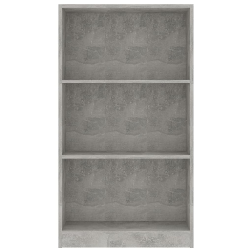 3-Tier Book Cabinet Concrete Gray 23.6"x9.4"x42.5" Chipboard - Image 2