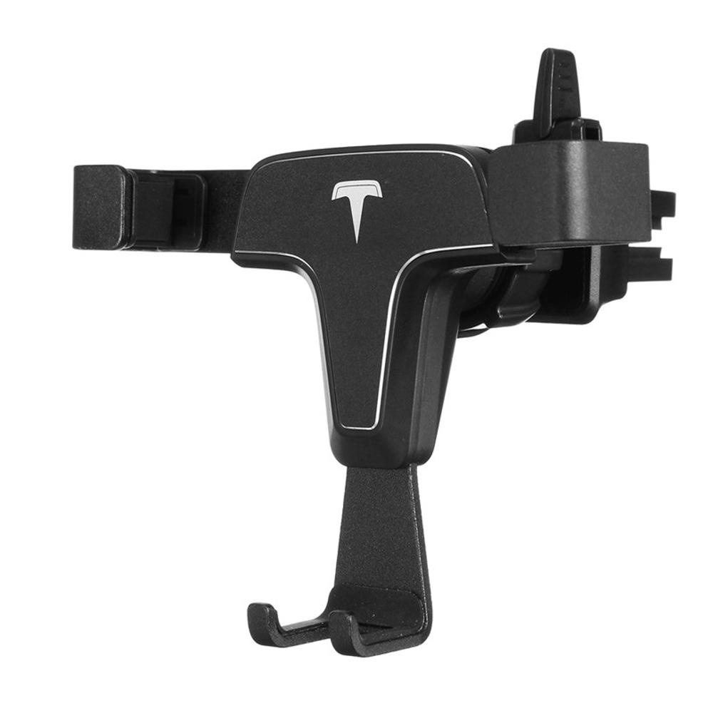 Car Gravity Linkage Air Vent Phone Holder Aluminum Alloy GPS Universal Stand Mounts for Iphone X - Black