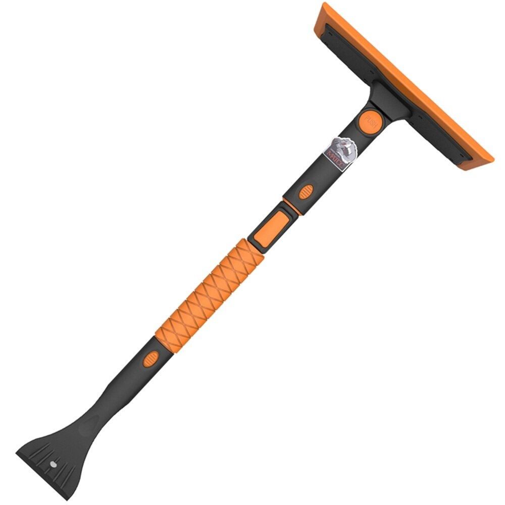 MATCC T-shape Extendable Snow Broom Brush Ice Scraper 77.7-94.7cm Length for Car Taxi Vehicle Truck Boat