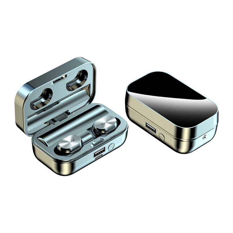 Bakeey T16 TWS bluetooth 5.2 Headset LED Mirror Digital Display Earphones Noise Reduction Headphone with Flashlight - Black - Image 2