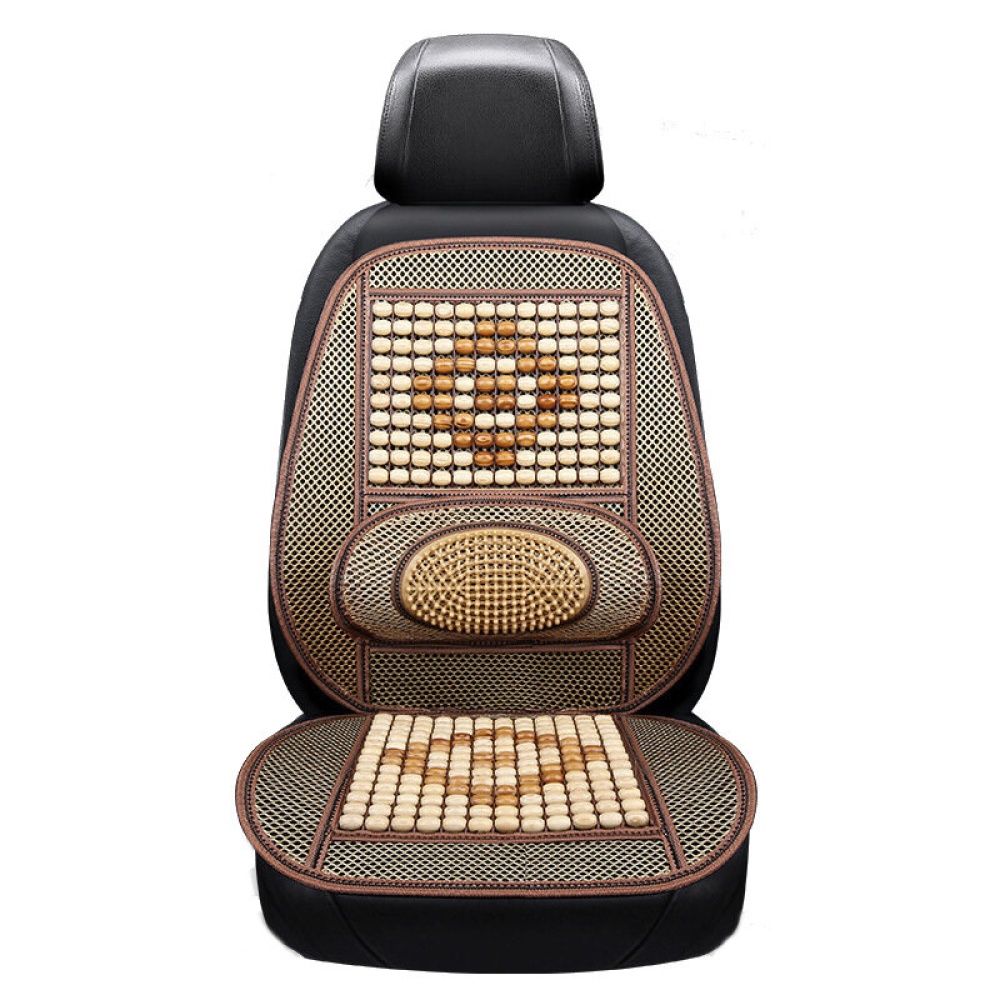 Car Summer Massage Cool Cushion Seat Cover Breathable Wooden Beads Monolithic Backrest for Auto Interior Supplies - #1 - Image 2