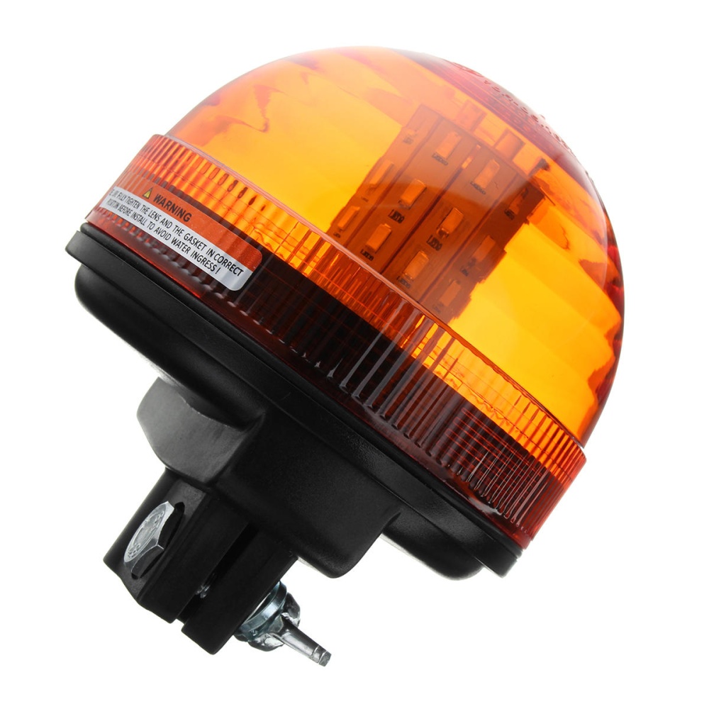 12V-24V LED Rotating Flashing Amber Beacon Tractor Warning Signal Light - Image 2