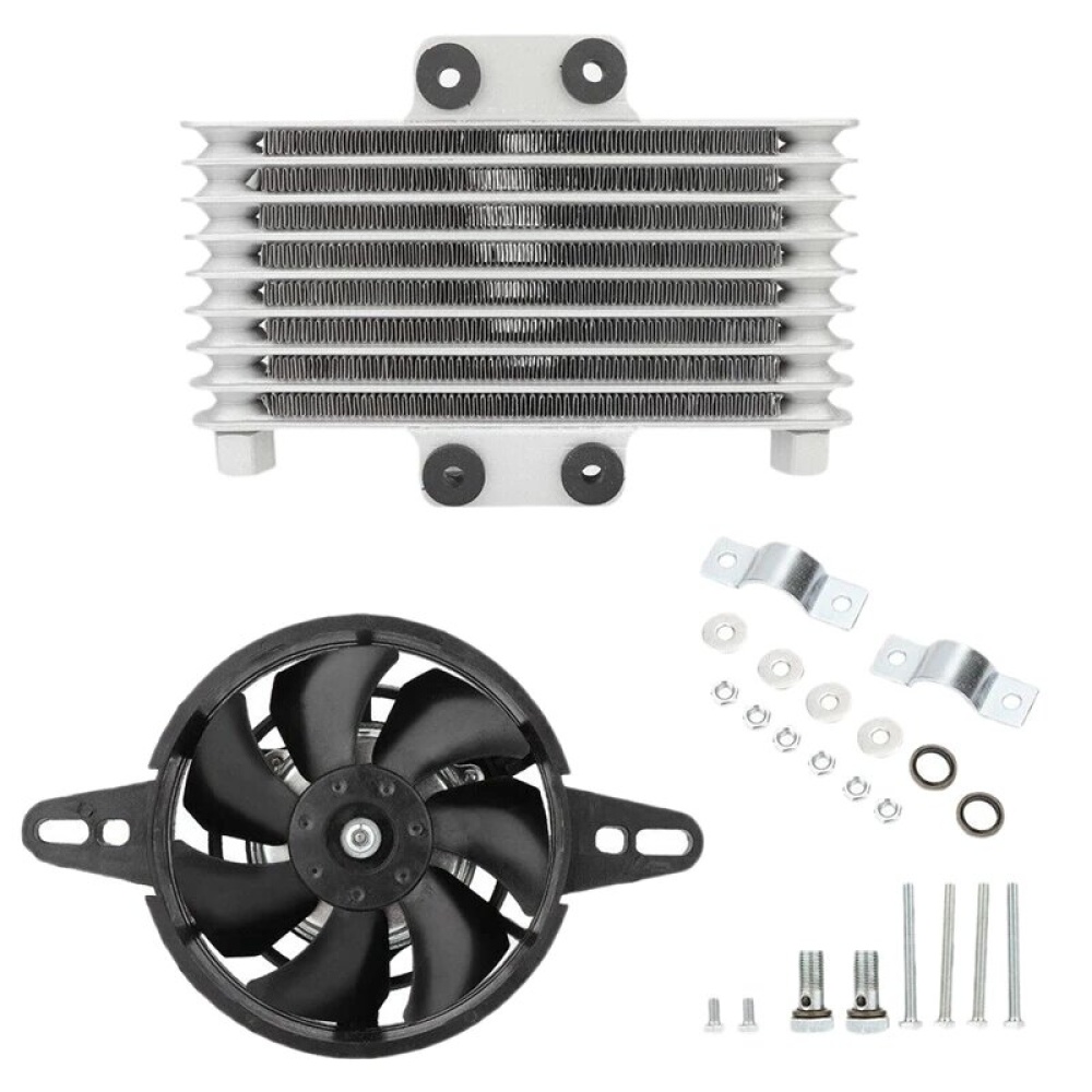 Motorcycle Modified Large Oil Cooler Radiator Fan Combination Kits - 002