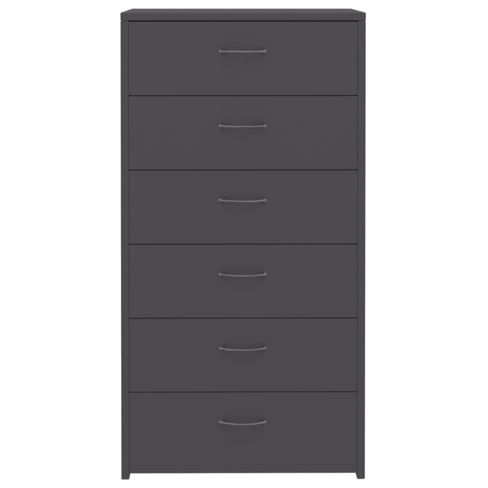 Sideboard with 6 Drawers Gray 23.6"x13.4"x37.8 Chipboard - Image 2