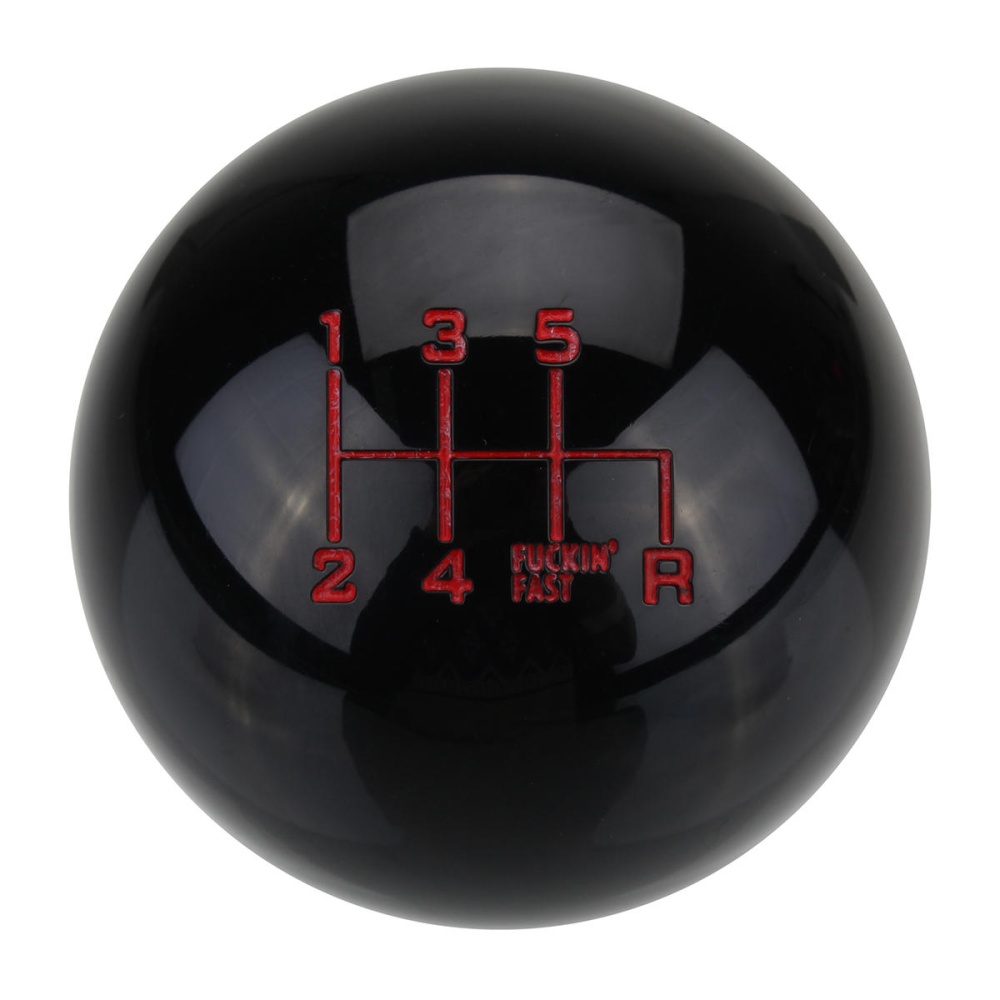 M10X1.5mm 6 Speed Round Ball Gear Shift Knob Short Throw Shifter Lever Universal - Black - Image 2