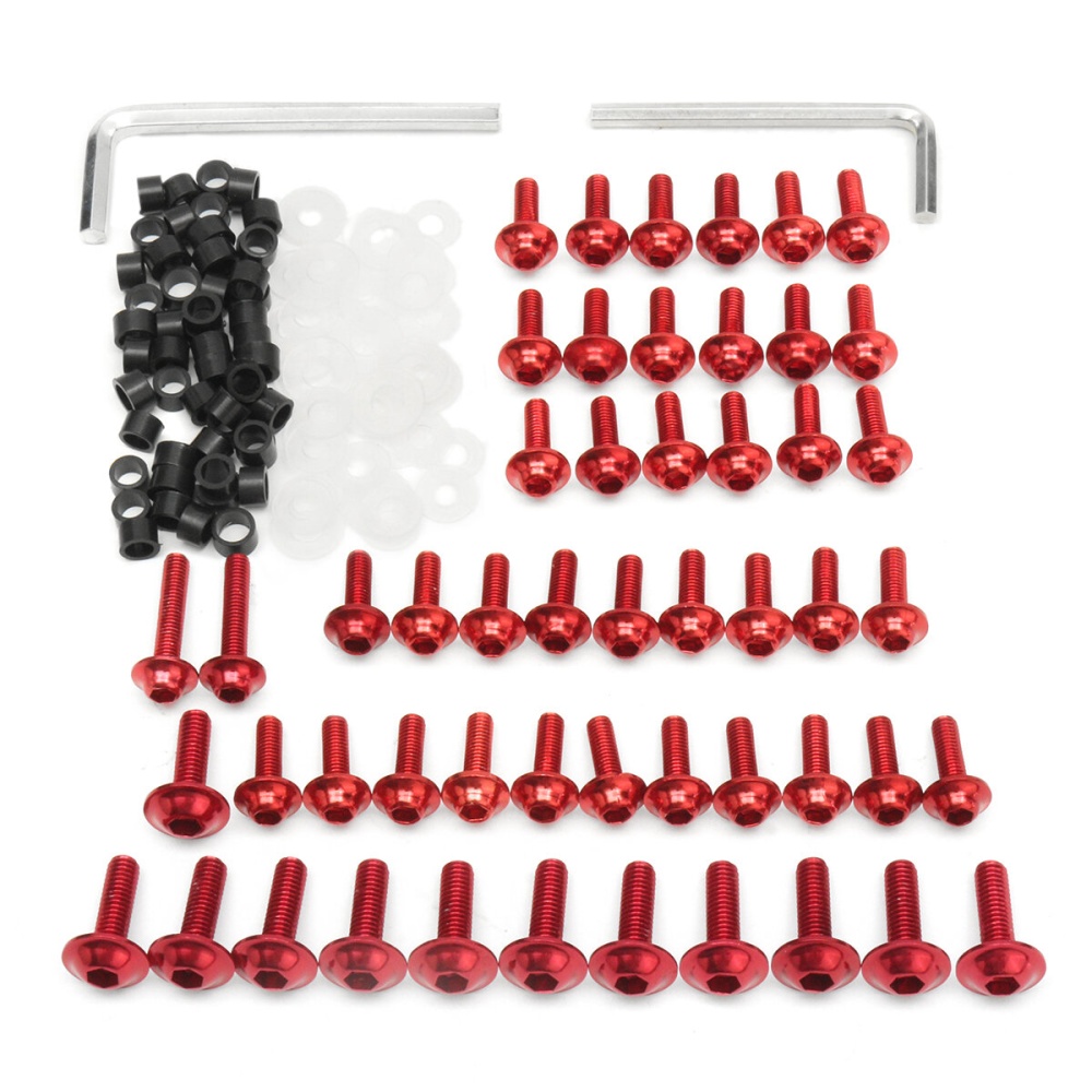 Motorcycle Fairing Bolts Kit Fastener Clips Screw For Yamaha YZF R6 1999 2000 2001 2002 - Red - Image 2