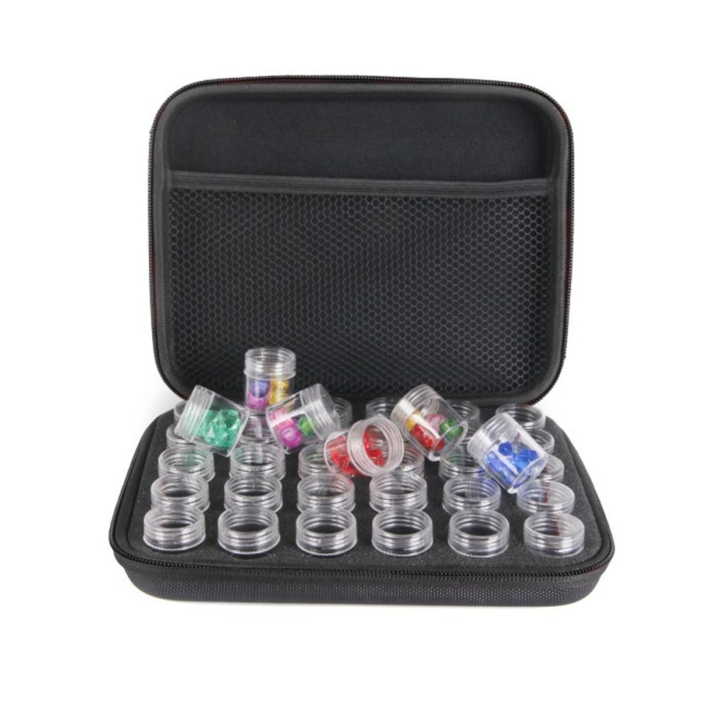 30 Slots Embroidery Diamond Painting Accessory Box Holder Nail Art Parts Storage Case - Black - Image 2