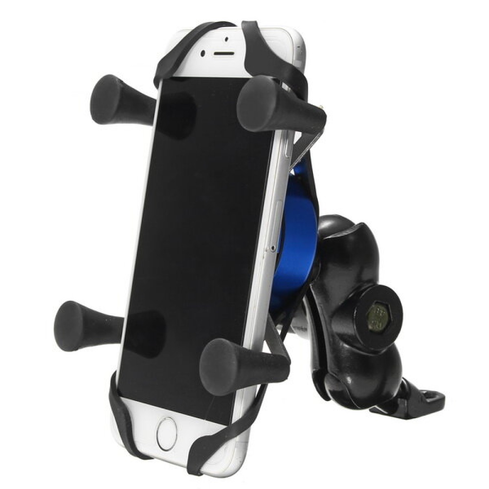 4-6 inch X-type Phone GPS Aluminum Alloy Holder Handlebar Rear View Mirror E-Scooters Motorcycle Bike - Gold - Image 2