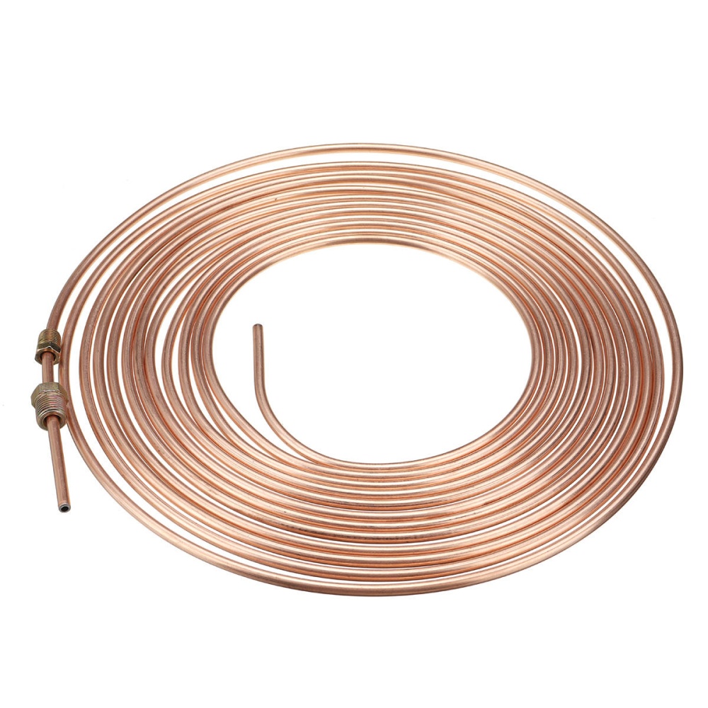 Universal 25Ft Copper Nickel Brake Line Tubing Kit 3/16" OD with 15Pcs Nuts - Image 2