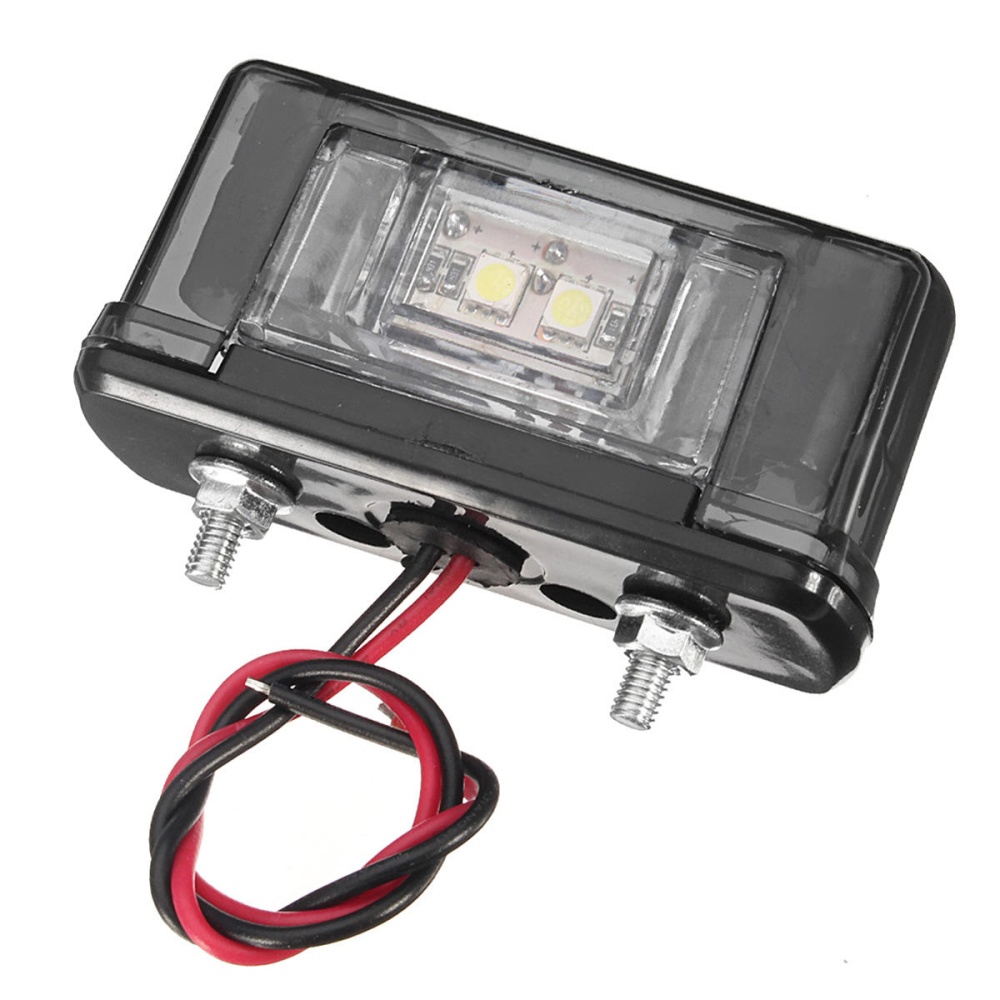 24V 4 SMD Black Car Rear Number License Plate Lights Lamp for Truck Trailer Lorry - Image 2