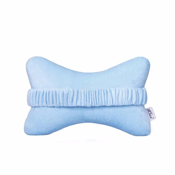 Car Head Rest Bone Shape Car Memory Pillow Cover Head Rest Cushion Blue Gray 28×19×8 cm - Gray - Image 2