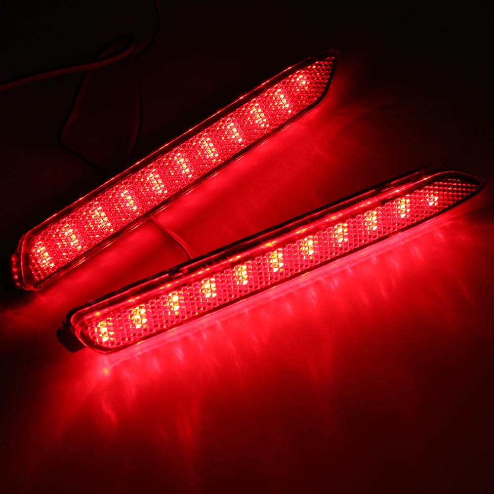 2Pcs LED Rear Bumper Reflector Brake Lights Tail Lights Red Lens For Toyota IS-F GX470 RX300 - Image 2