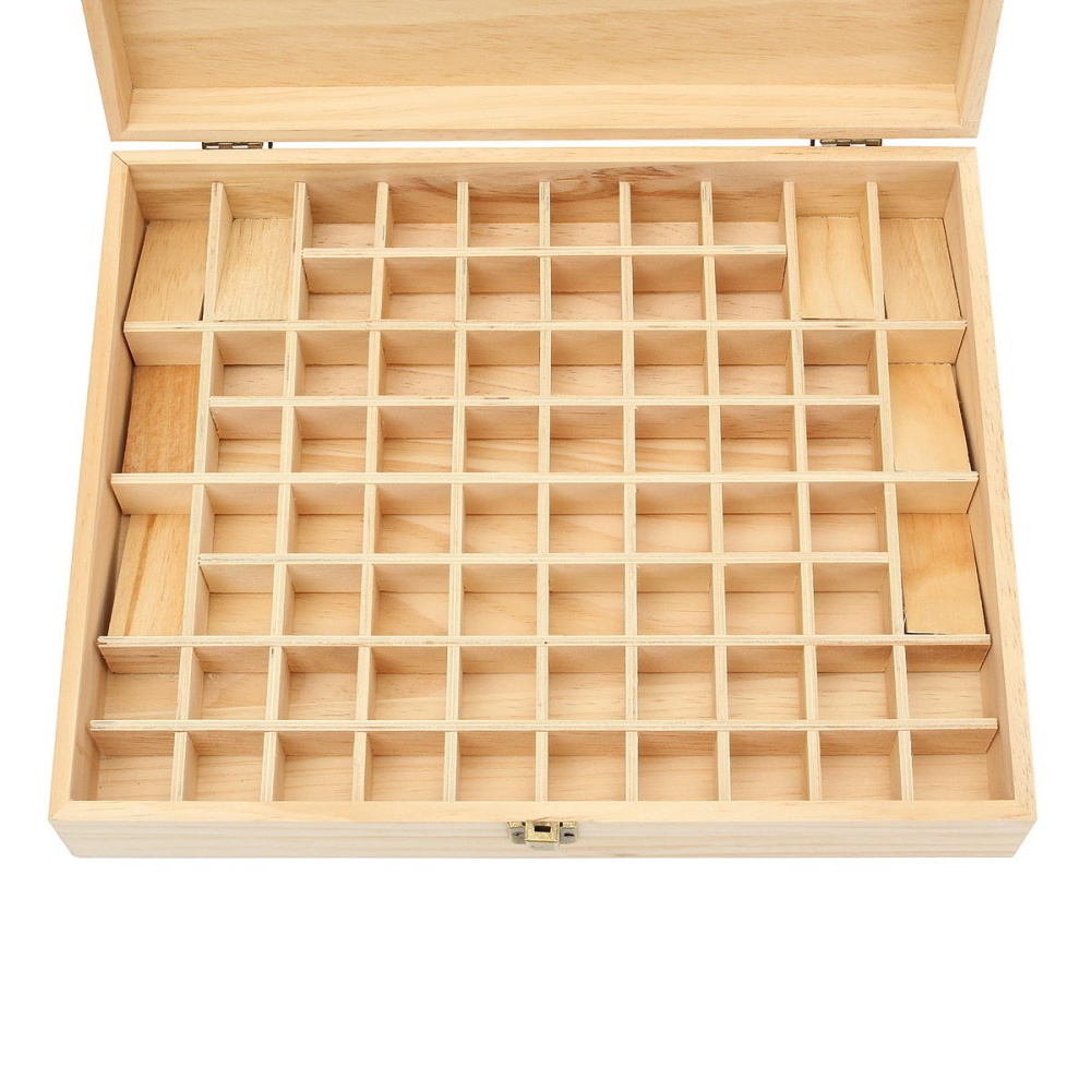 72 Grids Wooden Bottles Box Container Organizer Storage for Essential Oil Aromatherapy - Image 2