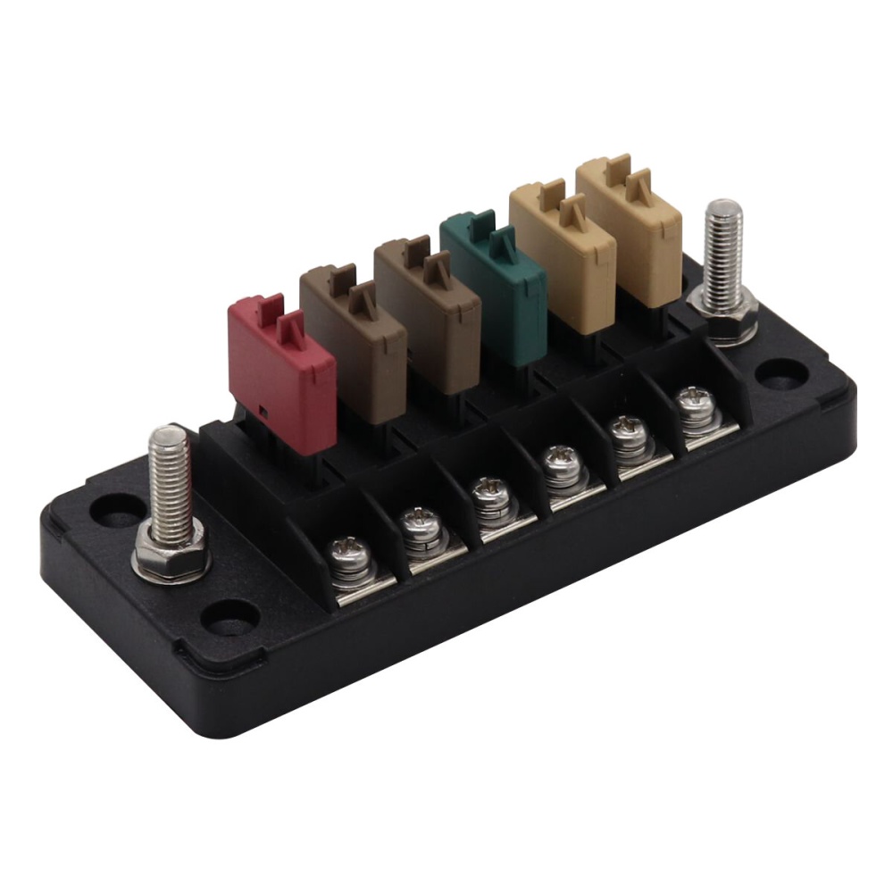 75A Circuit Fuse Block With Negative Bus 6 Way Fuse Box Ground Negative for Bus Car Boat Marine Auto - Image 2