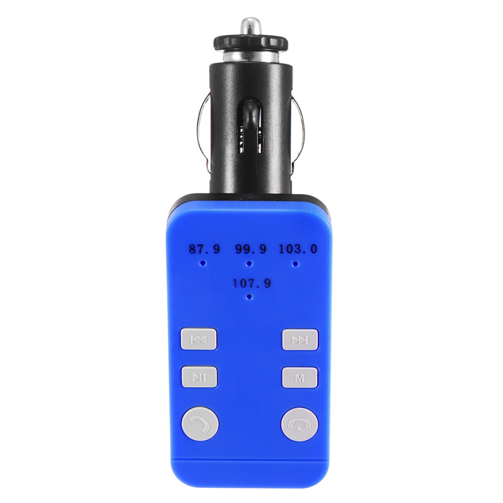 703E bluetooth Car Kit MP3 FM Transmitter Handsfree USB 12V TF Card USB Music Player - Blue - Image 2