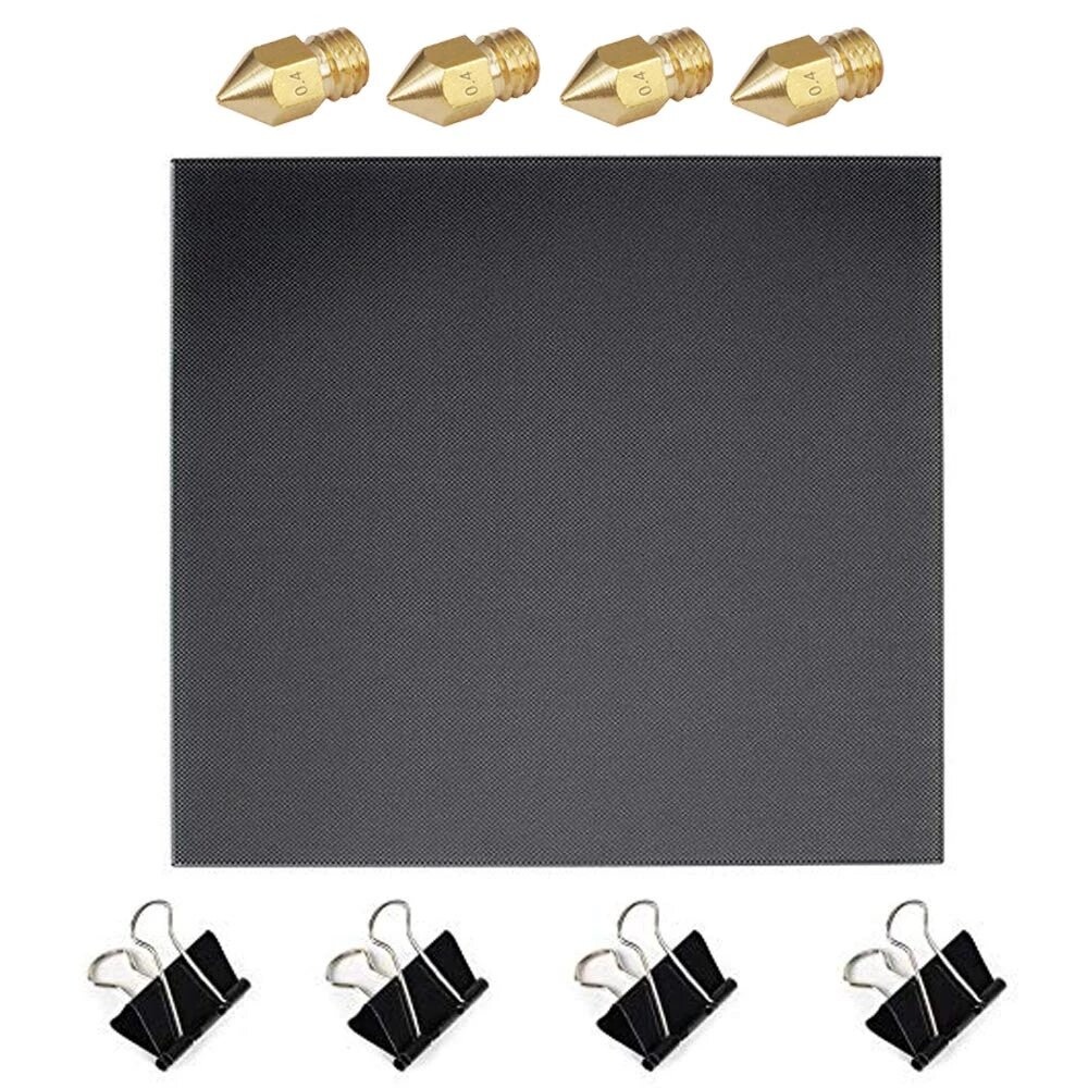 Creativity® 235/310mm Black Carbon Silicon Crystal Glass Platform for Creality 3D Ender-3/ Ender-5/Ender-3 PRO 3D Printer Parts - 310 x 310 x 4mm