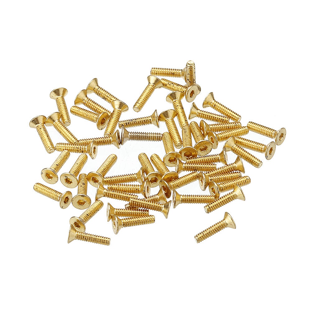 Suleve M2.5AH2 50Pcs Titanium Plated M2.5 Hex Socket Flat Head Countersunk Screws Alloy Steel 12.9 Grade Screw Bolt 5-12mm - 12mm - Image 2