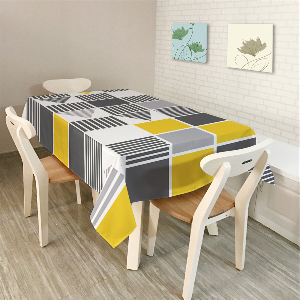 Modern Simple Rectangle Polyester Tablecloth Colorful Triangle Geometry - S 1 - Image 2