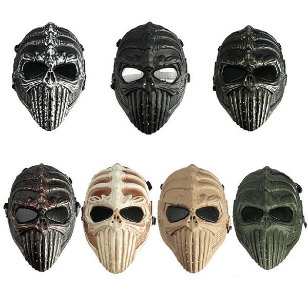 Tactical Military Skull Skeleton Full Mask for Halloween Costume Party Masks - Sand - Image 2