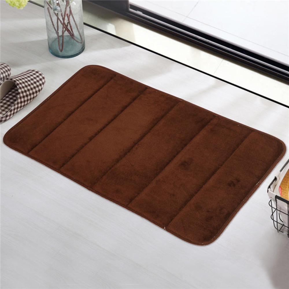 Memory Foam Rug Bathroom Bath Mat Bedroom Non-slip Mats Shower Carpet 40cm*60cm - Beige - Image 2