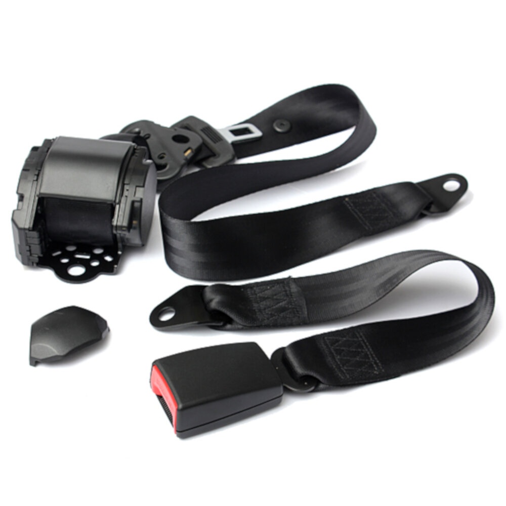 AUDEW 3 Point Retractable Adjustable Car Safety Seat Lap Belts Harness Kit - Image 2