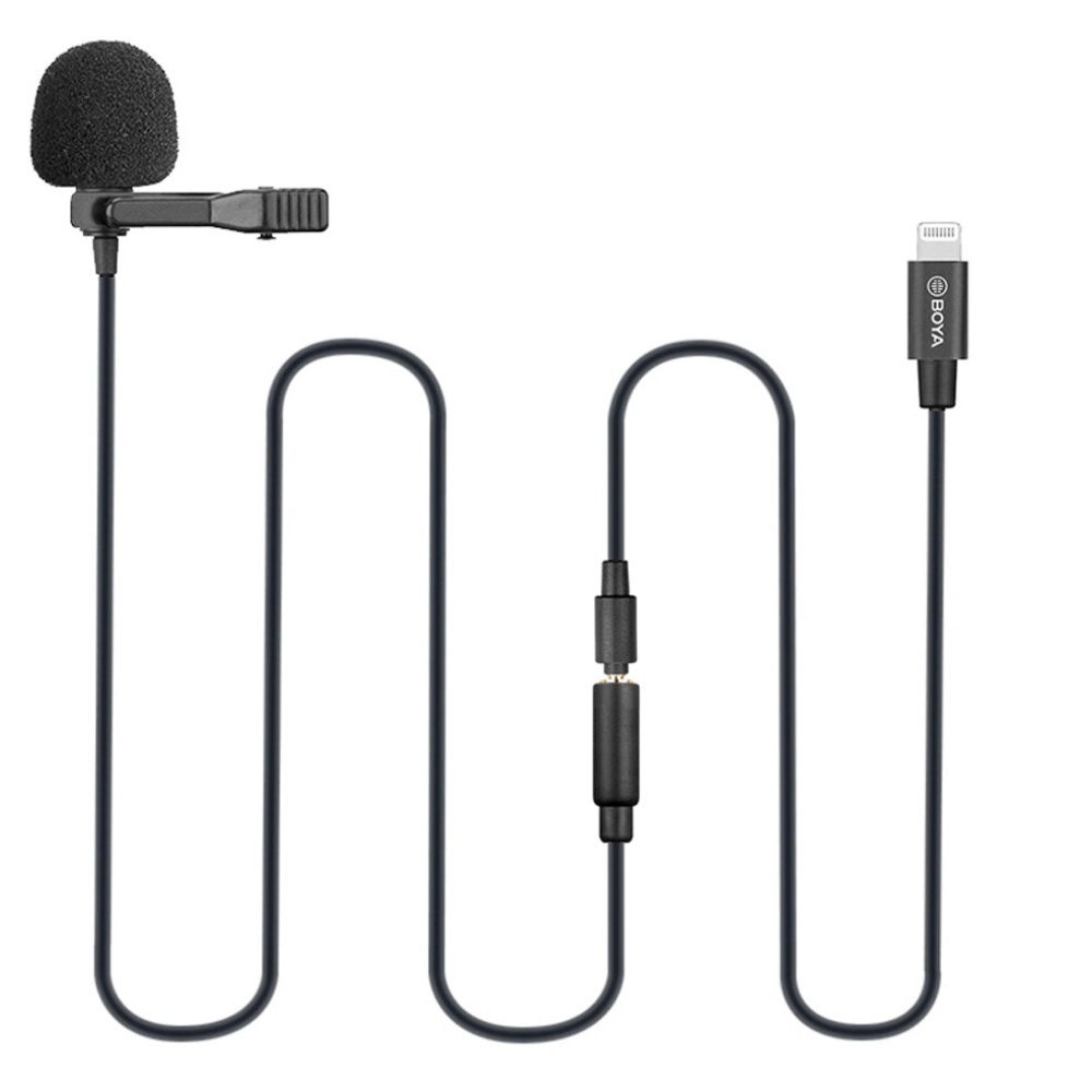 BOYA BY-M2 Cardioid Lavalier Lapel Clip-on Microphone Detachable Single Head for iOS Smartphones with 3.5mm TRS to Lightnings Cable - Image 2